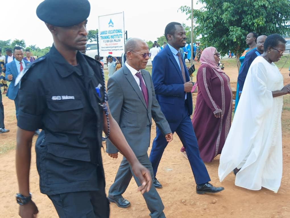 Hon. Dr. John Chrysostom Muyingo arrives at JAMIGO Vocational Training Institute