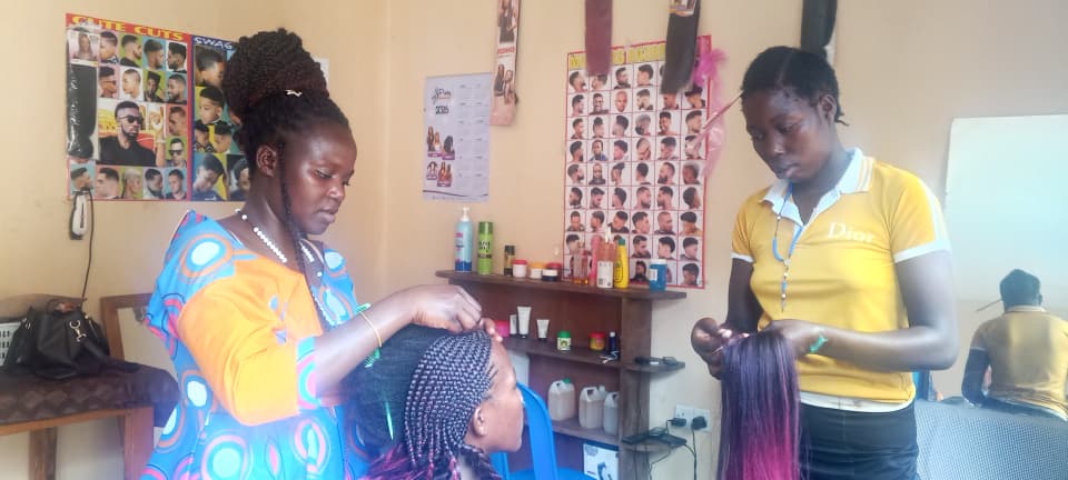 Hairdressing practical in the cosmetology studio